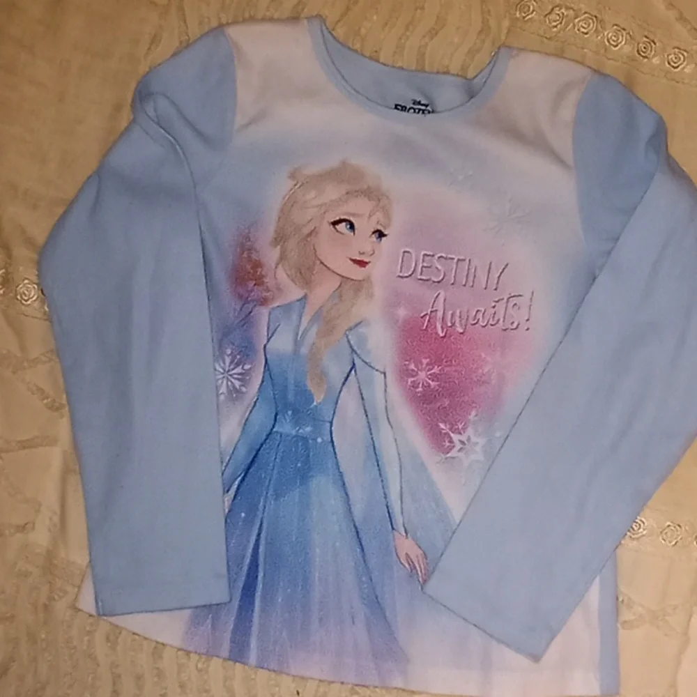 Disney Frozen Ana Elsa Winter Long Sleeve PJs Pajama Set Size 10/12